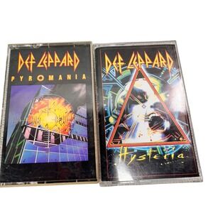 Def Leppard Pyromania Hysteria Cassette Tape Lot 80s Hard Rock Mercury Records